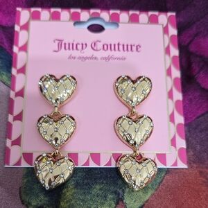 💗Juicy Couture Gold Triple Heart Earrings